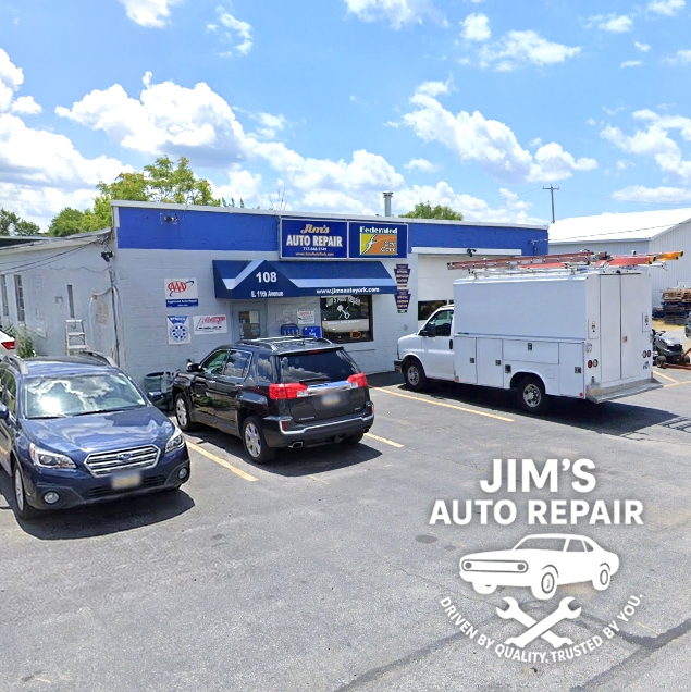 Auto repair shop exterior parking lot