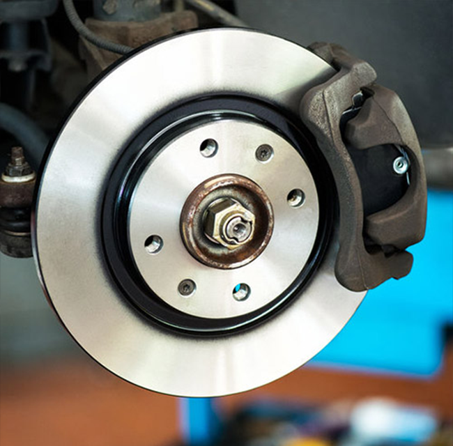 Car brake rotor and caliper